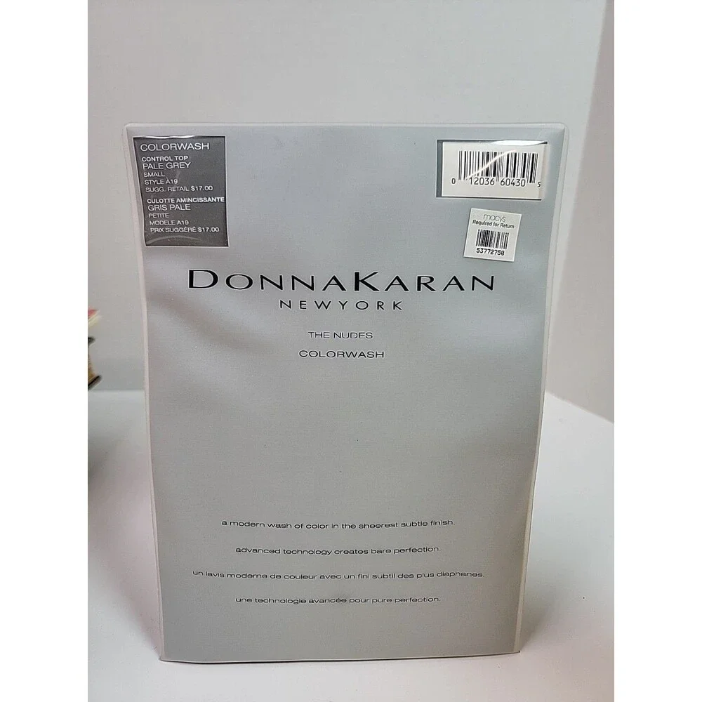 Donna Karan New York The Nudes Colorwash Pantyhose  Small Pale Grey A19